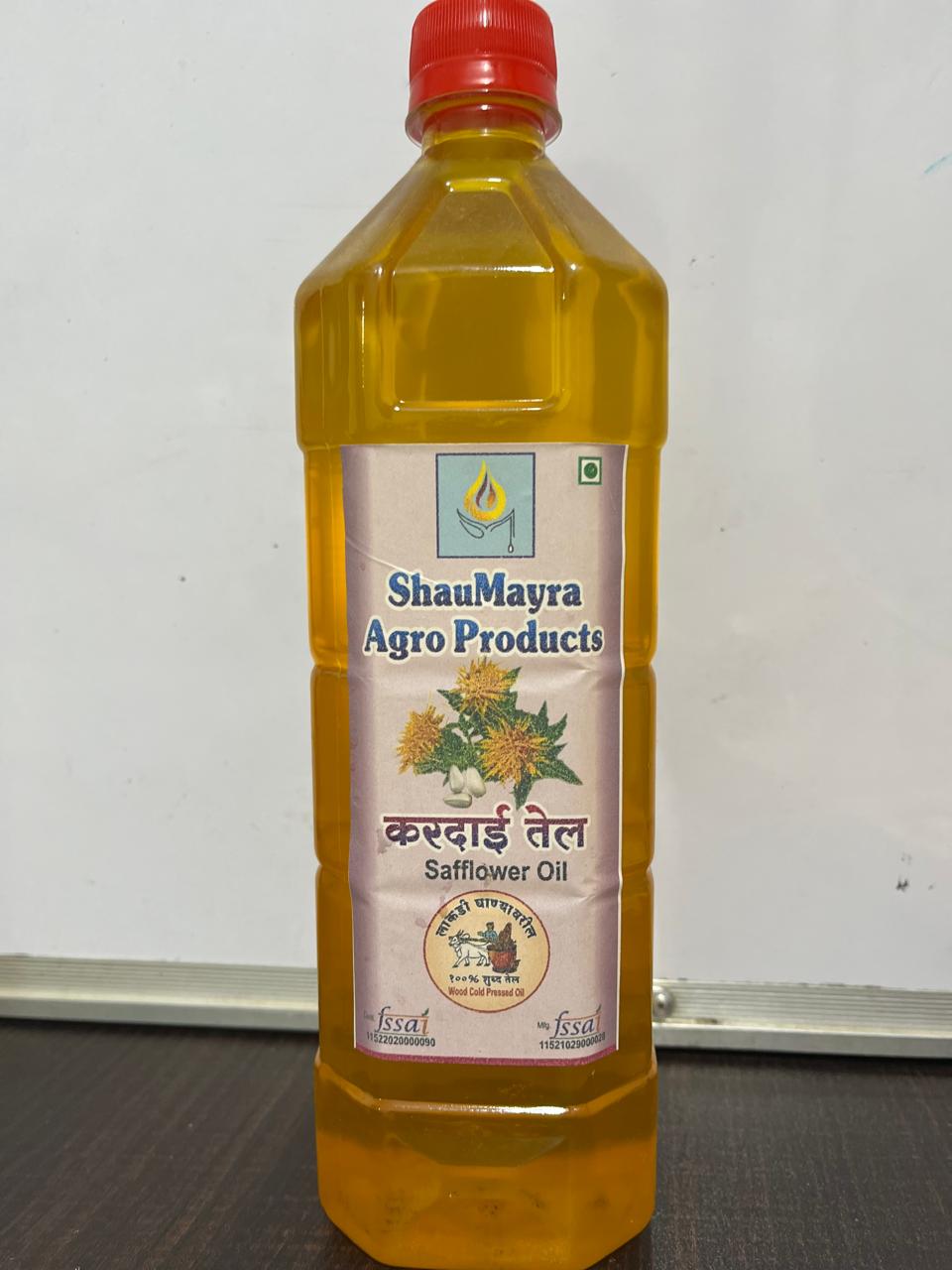 ShauMayra Cold-Pressed Safflower (Kardai) Oil – 100% Pure, Wooden Ghani Extracted, Chemical-Free Cooking Oil ShauMayra Cold-Pressed Safflower (Kardai) Oil – 100% Pure, Wooden Ghani Extracted, Chemical-Free Cooking Oil