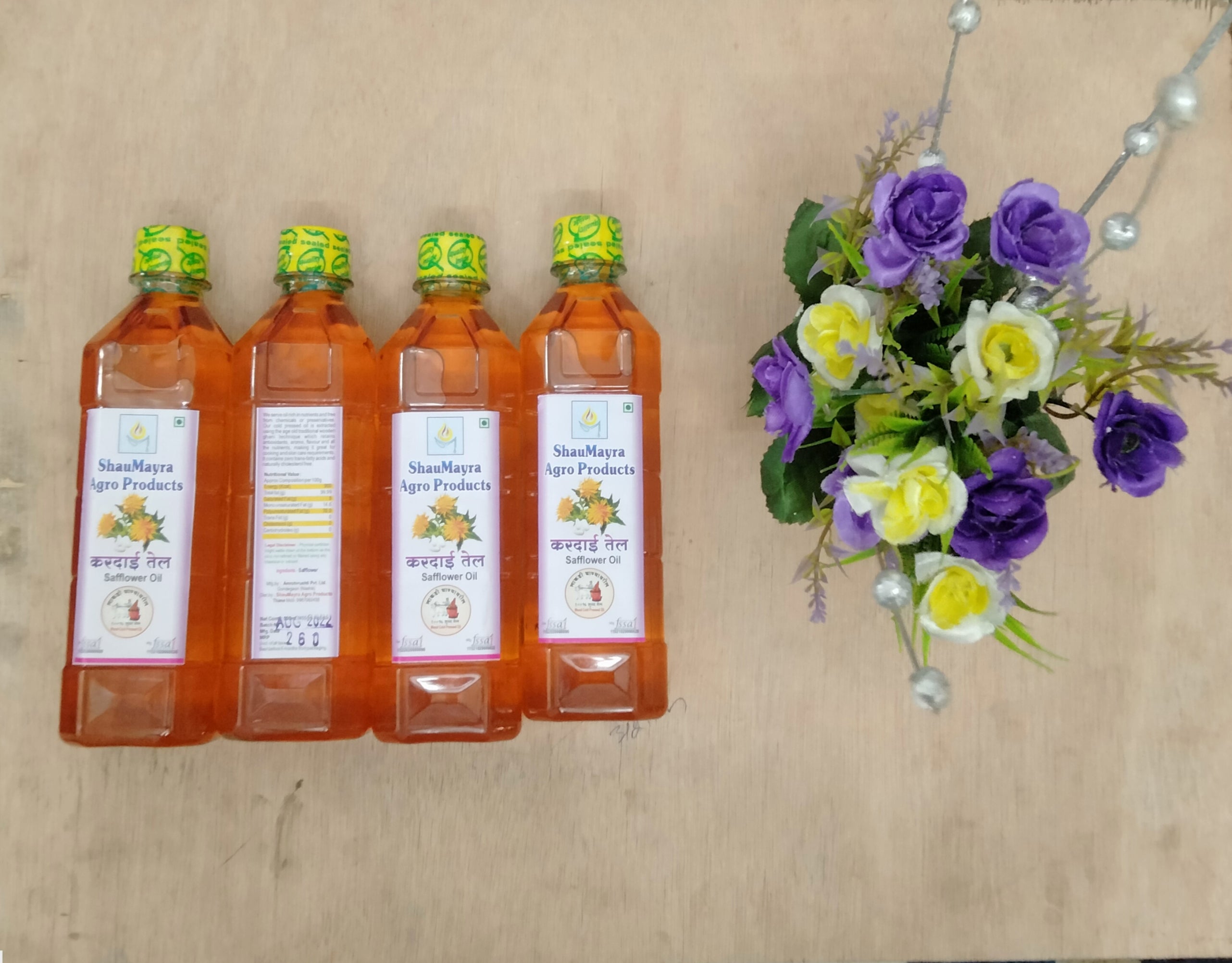 ShauMayra Cold-Pressed Safflower (Kardai) Oil – 100% Pure, Wooden Ghani Extracted, Chemical-Free Cooking Oil ShauMayra Cold-Pressed Safflower (Kardai) Oil – 100% Pure, Wooden Ghani Extracted, Chemical-Free Cooking Oil