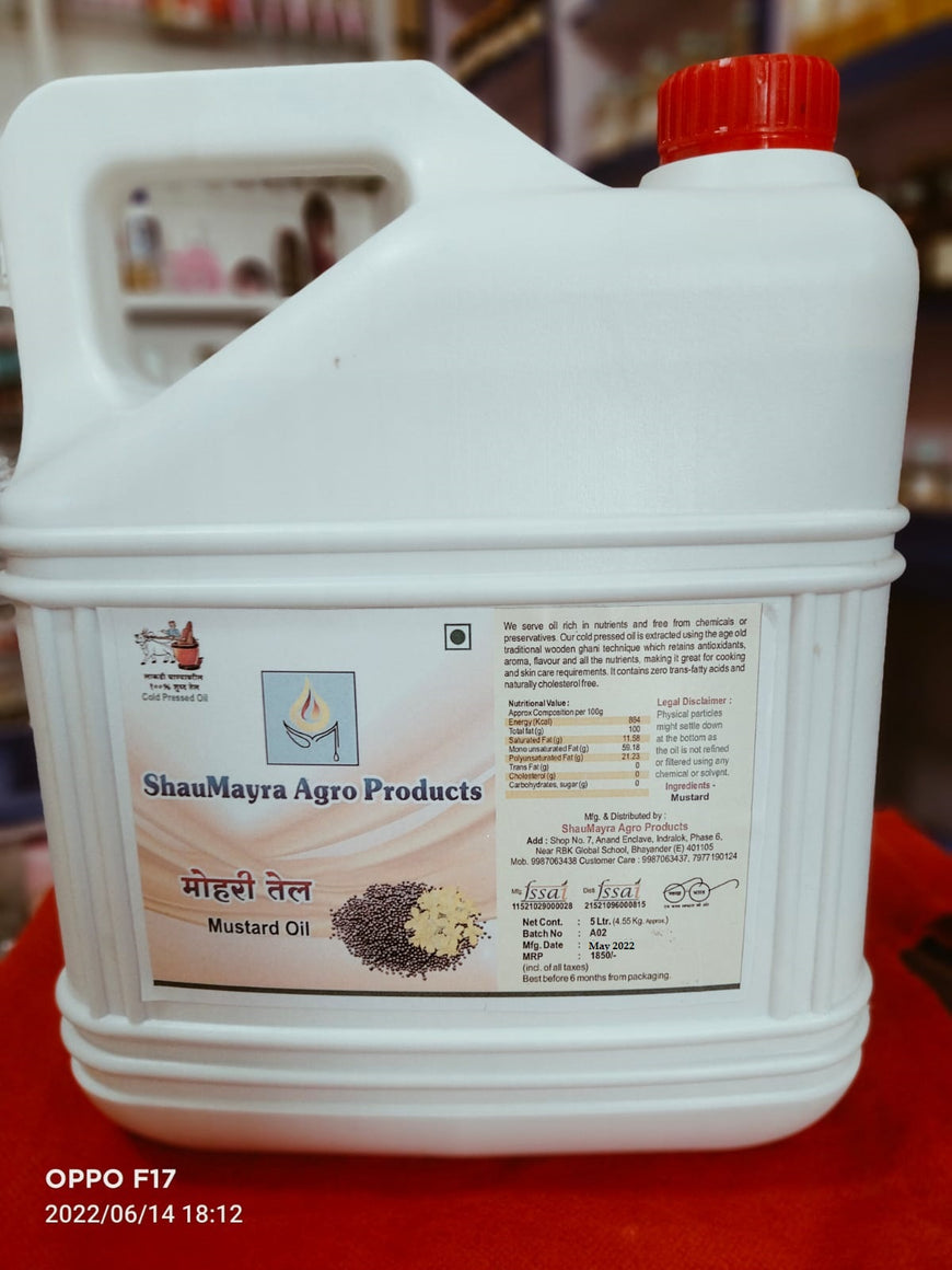 ShauMayra Wood Cold Pressed Mustard Oil – 100% Pure & Natural | Sarson ka Tel | FSSAI Certified